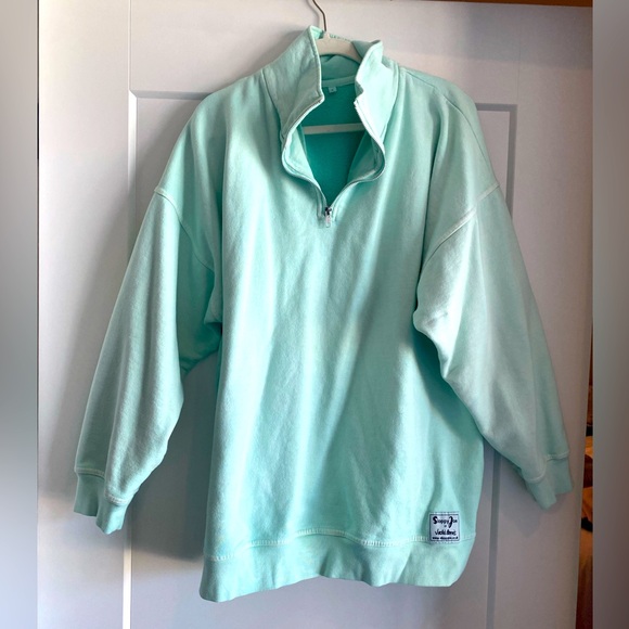 Sloppy Joe Tops - Sloppy Joe Diana Zip Neck Sweatshirt